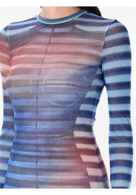 abito lungo air donna azzurro, blu e pesca JEAN PAUL GAULTIER | 25/03-W-DR030-M005P565034